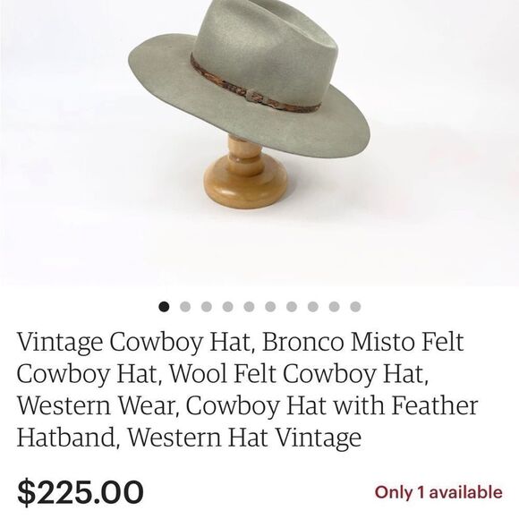 Vintage bronco brand camel colored fedora. Unisex main image 4